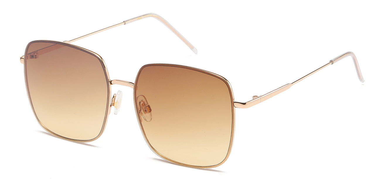 Gold Square Sunglasses with UV400 Protection