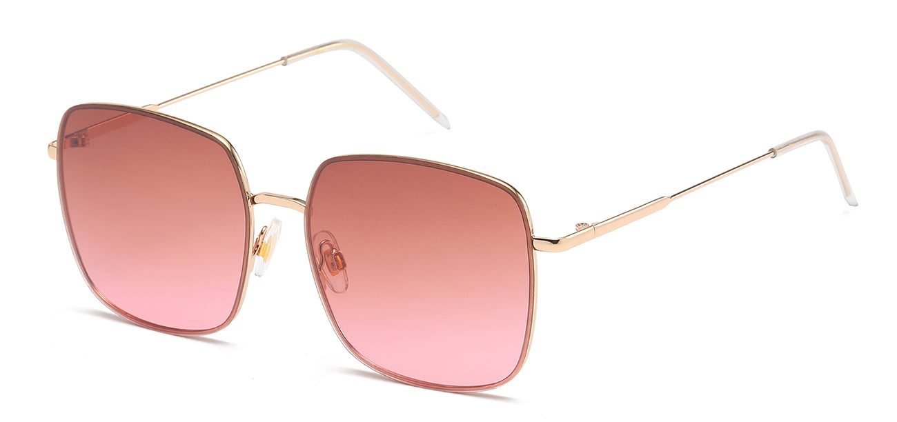 Gold Square Sunglasses with UV400 Protection