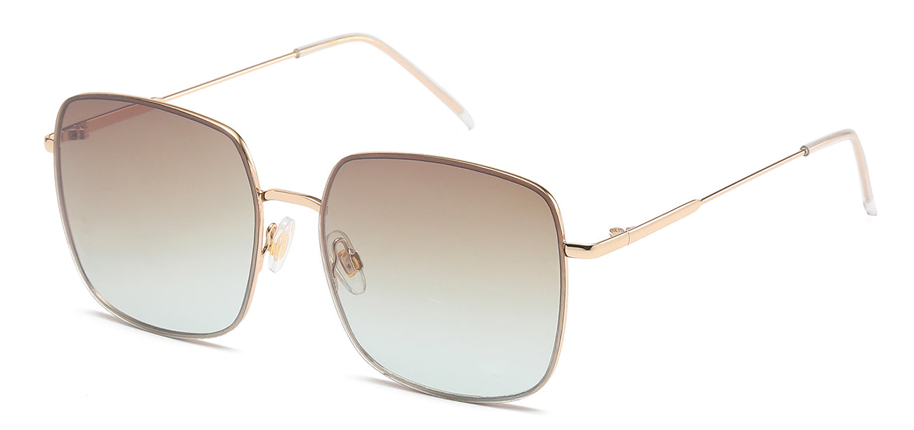 Gold Square Sunglasses with UV400 Protection