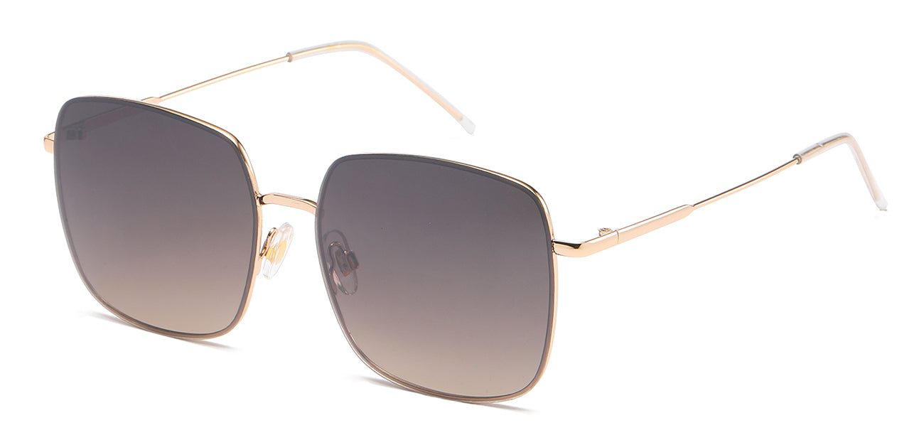 Gold Square Sunglasses with UV400 Protection