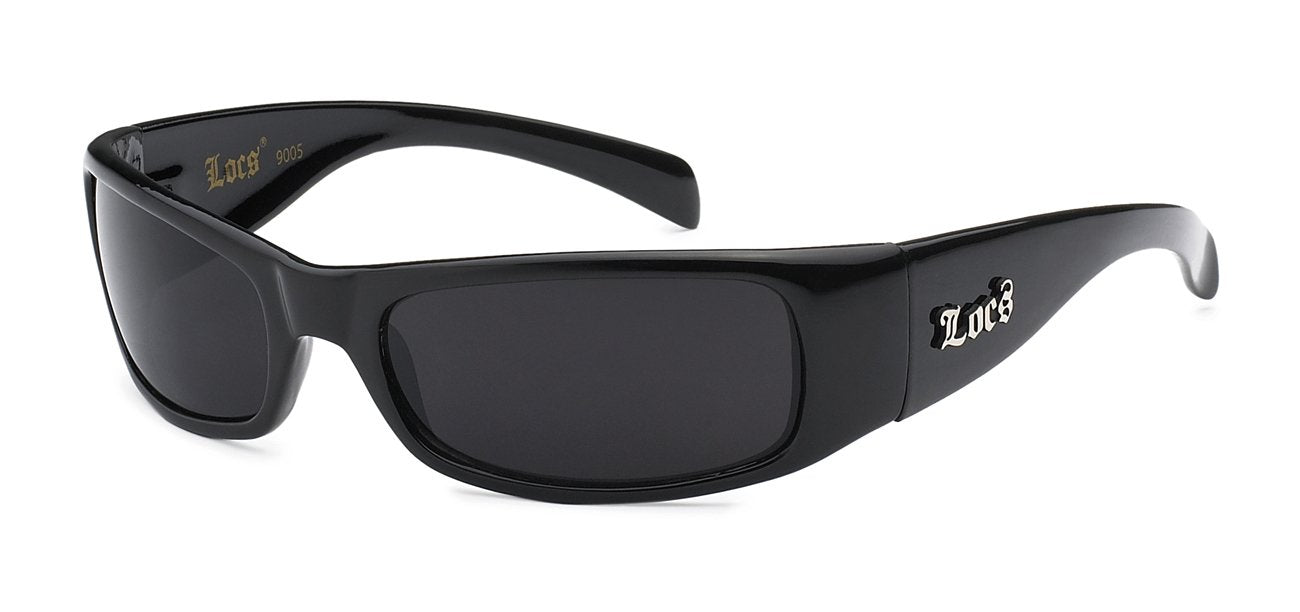 LOCS 8LOC9005-BK POLISHED BLACK MEN'S SUNGLASSES