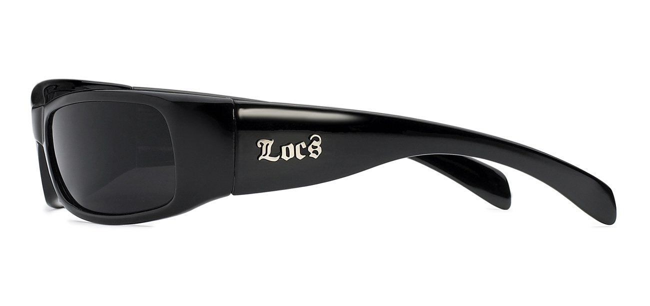 LOCS 8LOC9005-BK POLISHED BLACK MEN'S SUNGLASSES