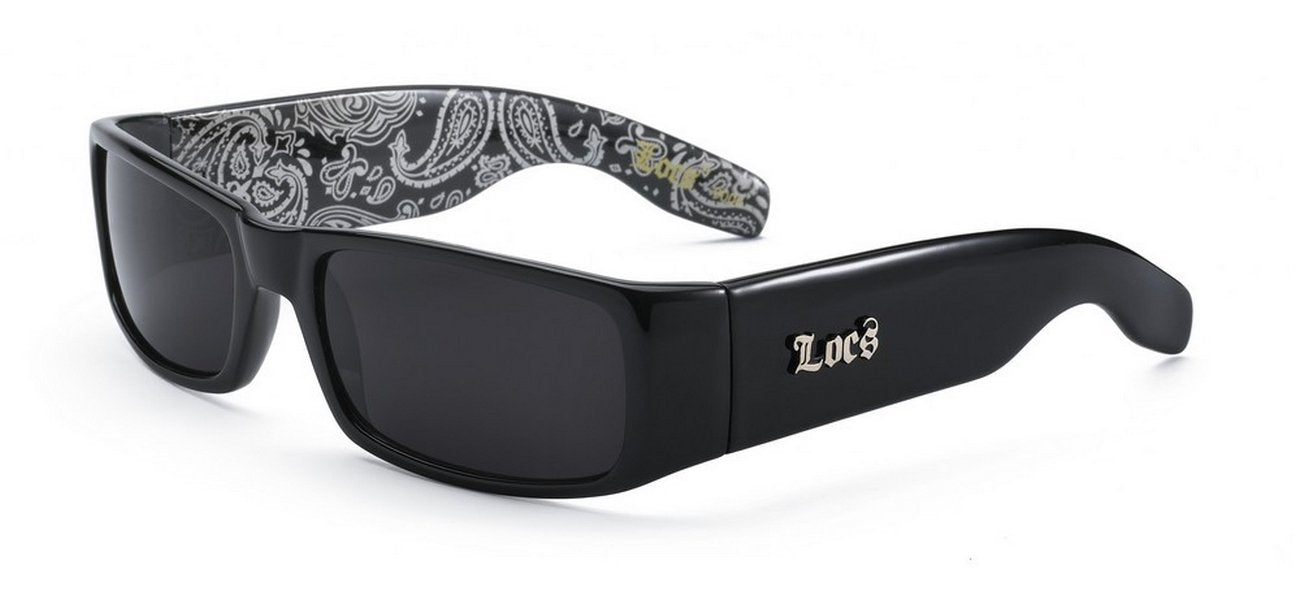 Black Bandana Design Locs Sunglasses - Dozen Pack