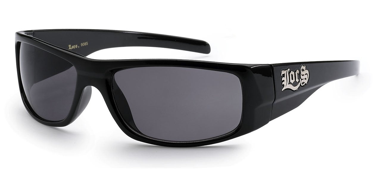 LOCS 8LOC9085-BK POLISHED BLACK MEN'S SUNGLASSES