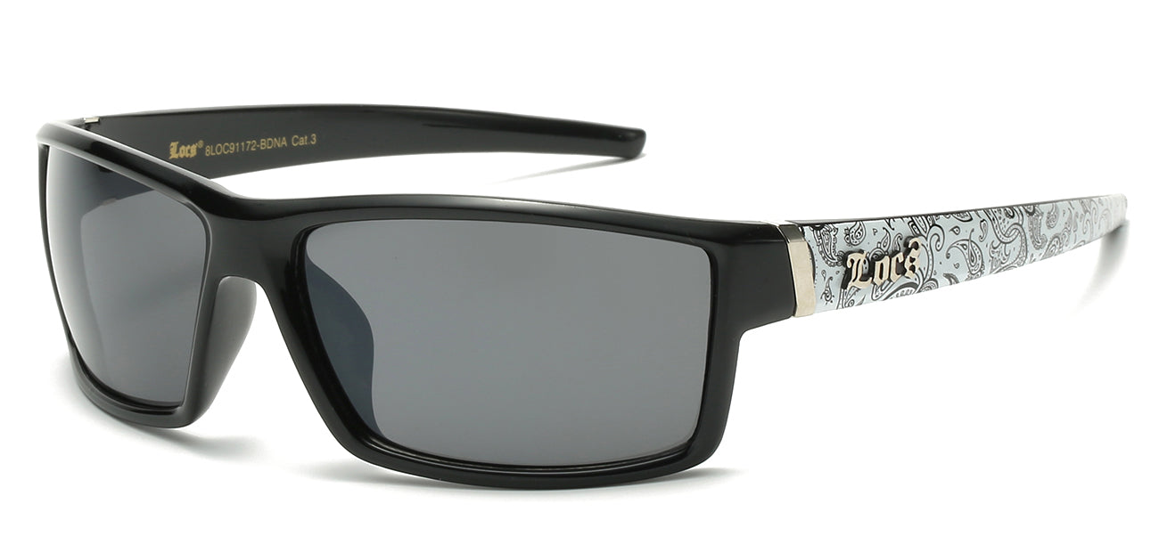 Locs Street Style Wrap Sunglasses - Matte Black