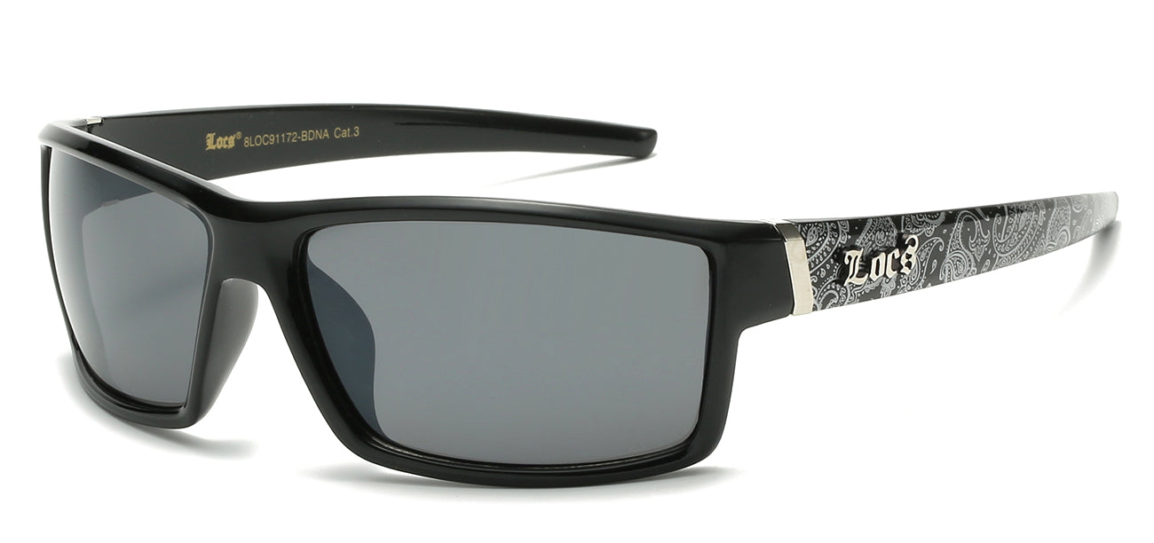 Locs Street Style Wrap Sunglasses - Matte Black