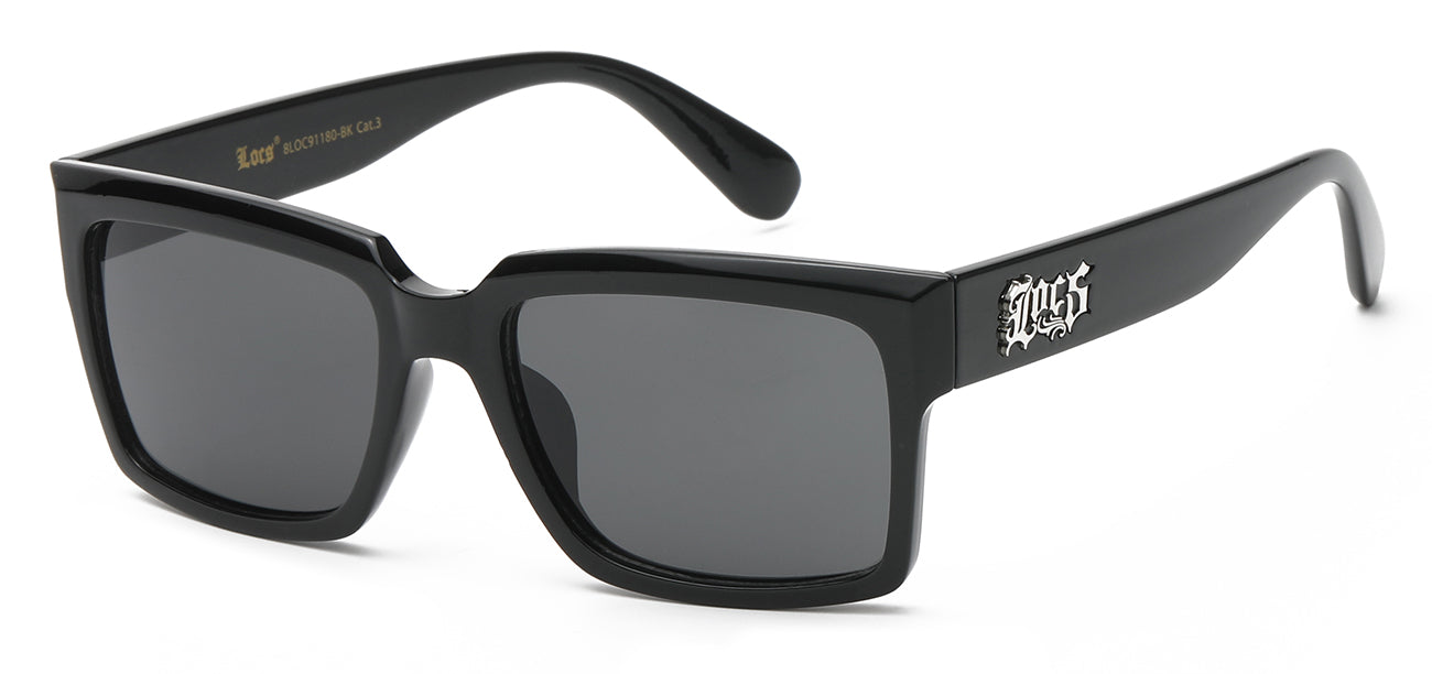 Locs Matte Black Square Sunglasses - Pack of 12