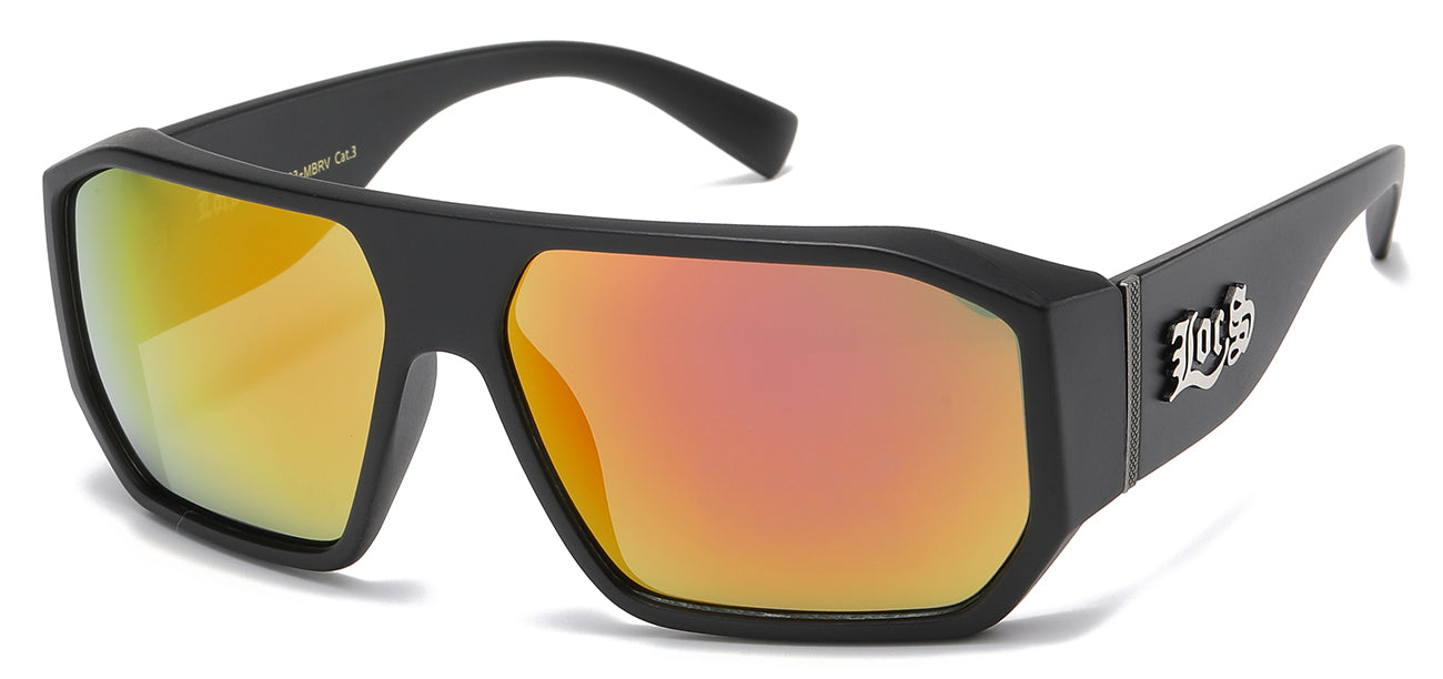 Locs Wood Print Wrap Sunglasses - Matte Black