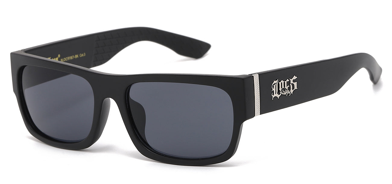 Locs Matte Black Square Sunglasses - Pack of 12