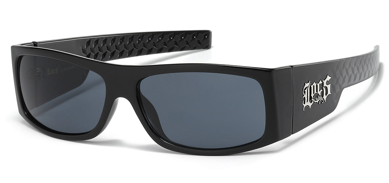 Locs Matte Black Wrap Sunglasses - Set of 12