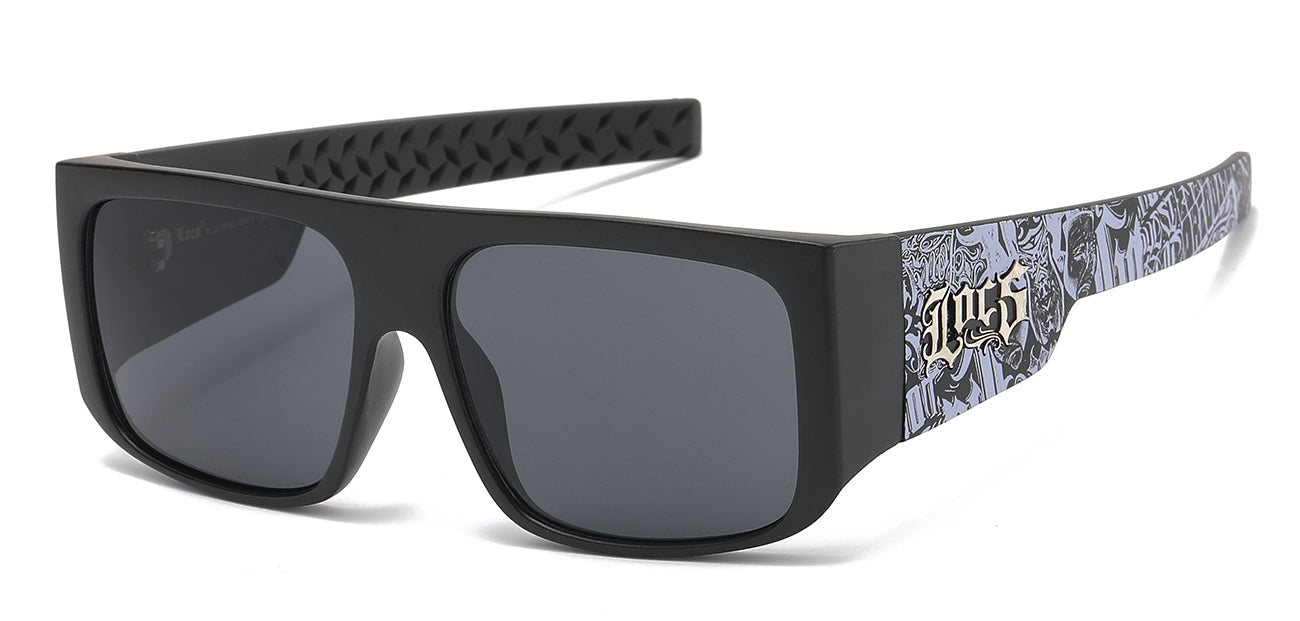 Locs Sunglasses - Black Graffiti Print