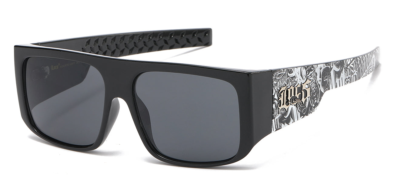 Locs Sunglasses - Black Graffiti Print