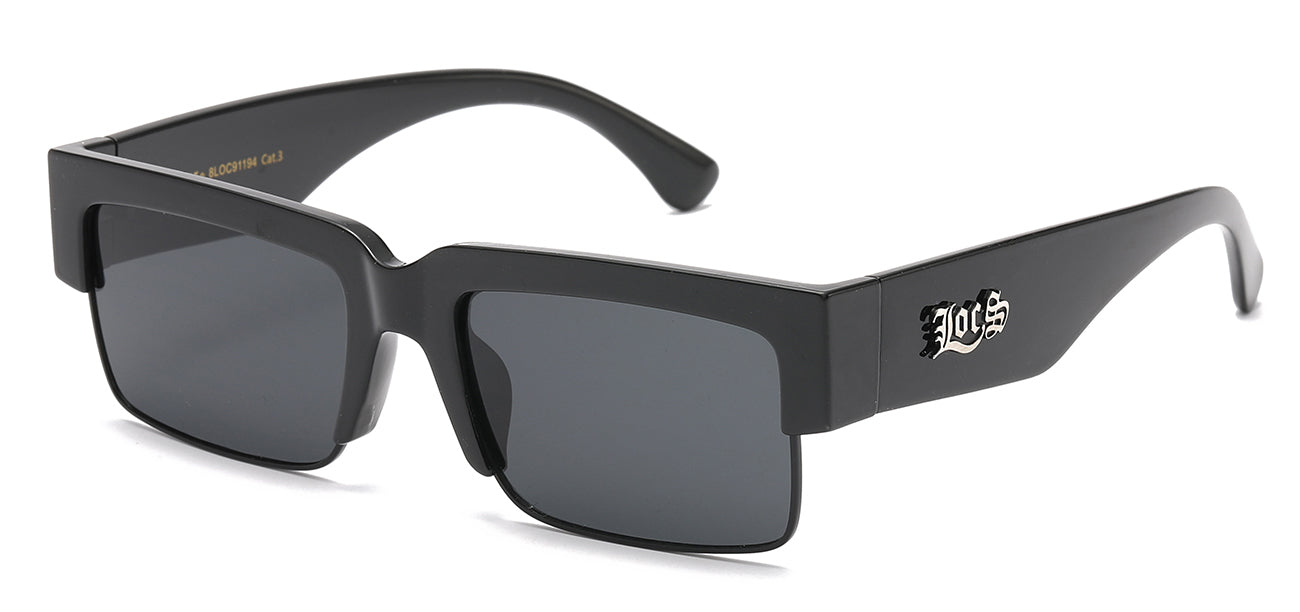 Locs Black Graffiti Sunglasses - 12 Pack