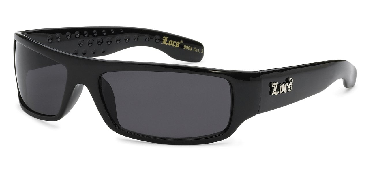 LOCS 8LOC9003-BK POLISH BLACK MEN'S SUNGLASSES