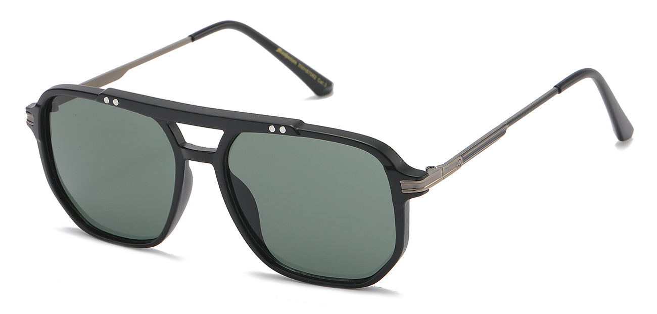 Aviator Sunglasses - Metal Frames, Dark Brown Tint