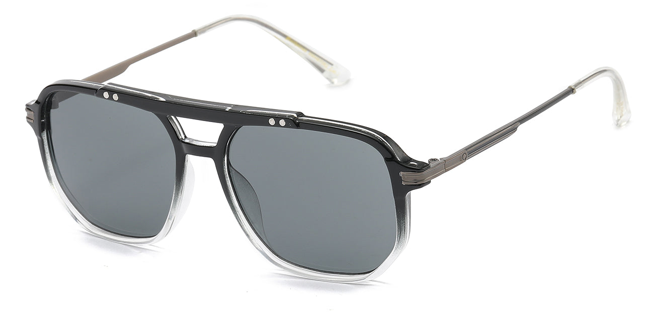 Aviator Sunglasses - Metal Frames, Dark Brown Tint