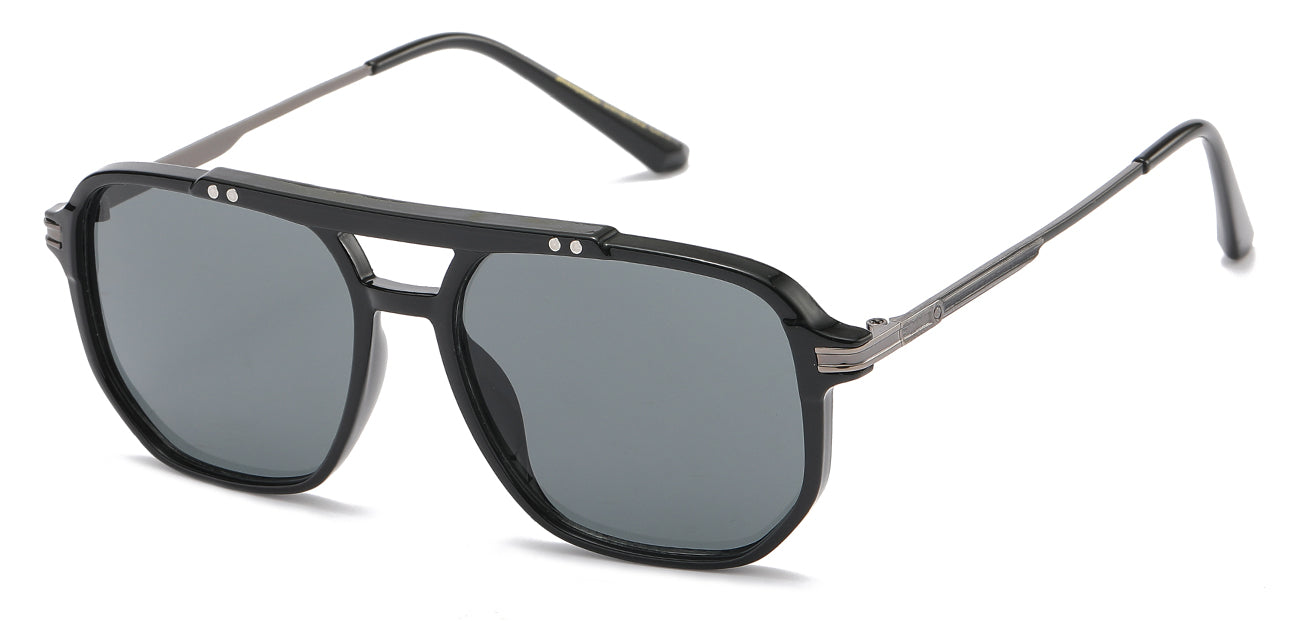 Aviator Sunglasses - Metal Frames, Dark Brown Tint