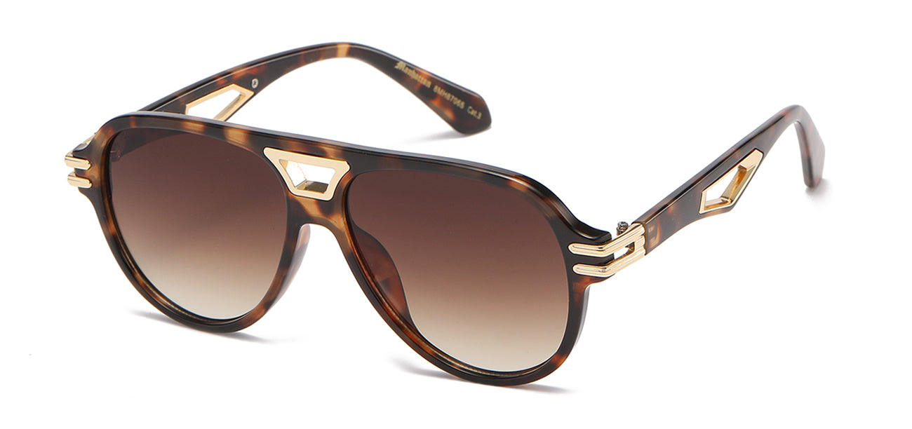 Manhattan Aviator Shades - Dark Brown