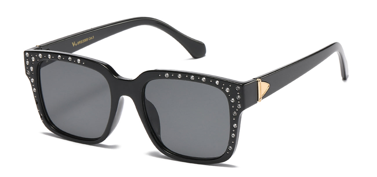 Rhinestone Hinge Sunglasses UV Protection