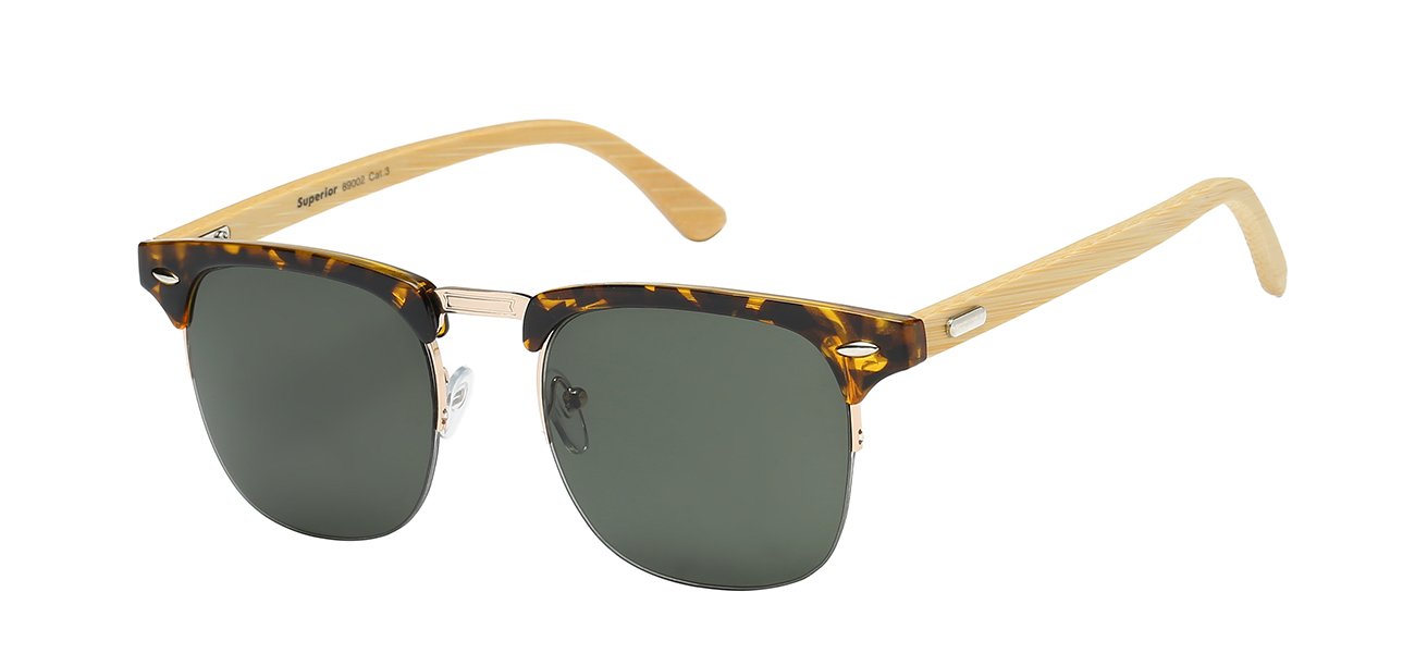 SUPERIOR RETRO BAMBOO TEMPLE SUNGLASSES