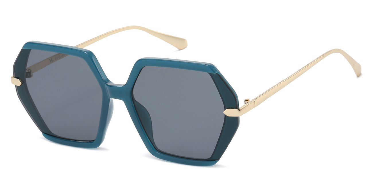 Chic Square Soho Sunglasses with Metal Frame