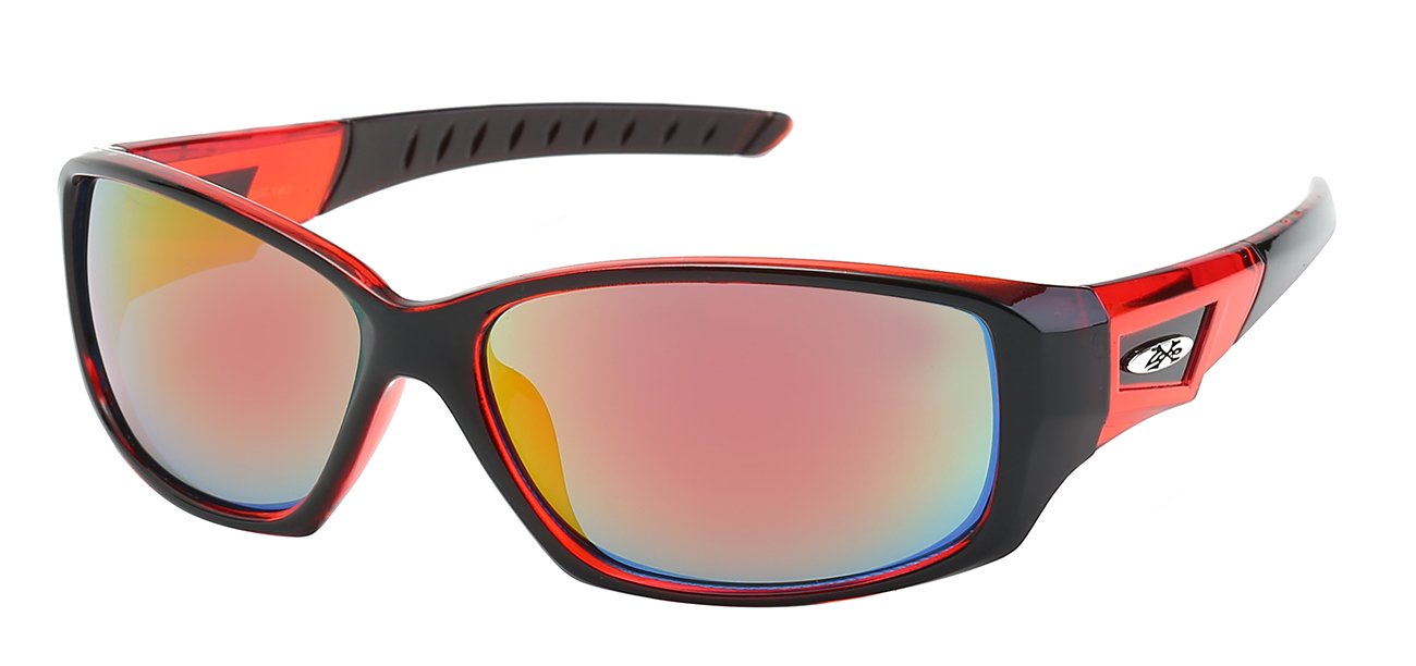 XLOOP TRENDY TWO TONE FRAME WRAP SUNGLASSES