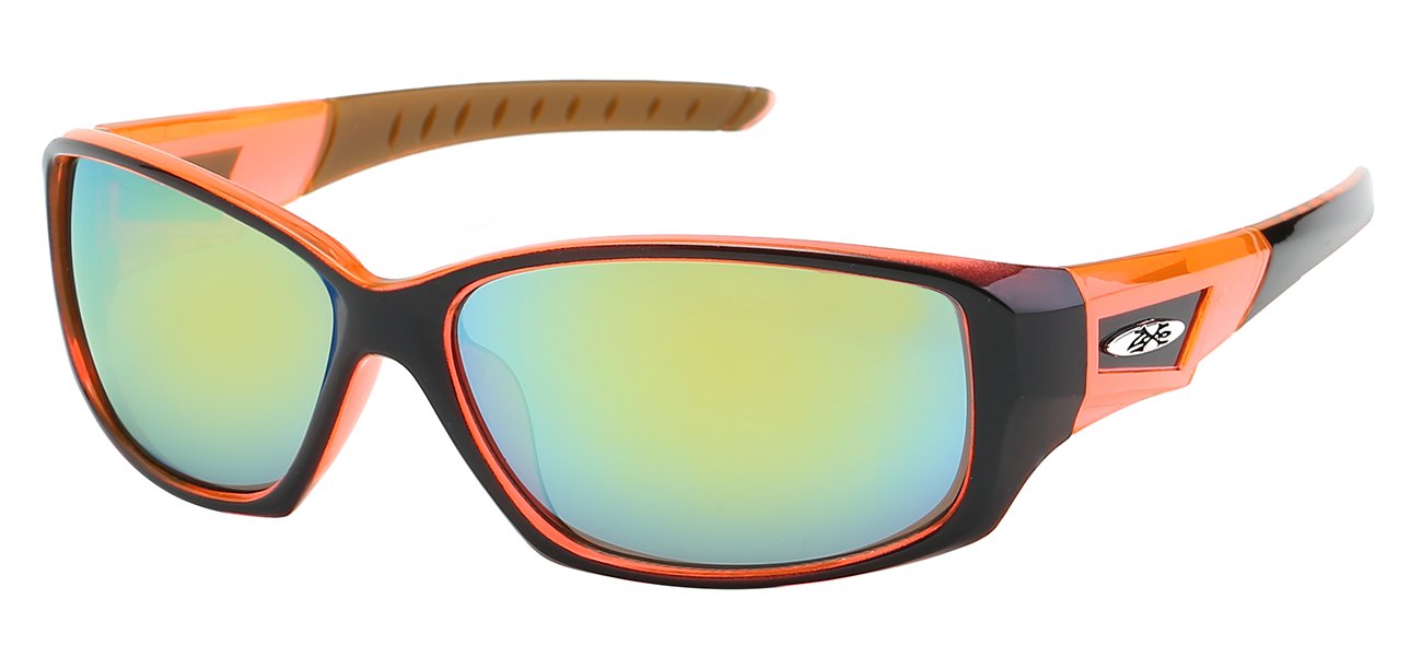 XLOOP TRENDY TWO TONE FRAME WRAP SUNGLASSES