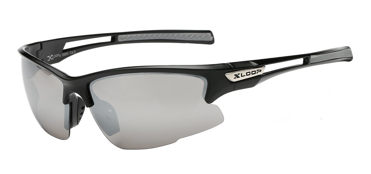 SLEEK SEMI RIMLESS POLYCARBONATE WRAP SUNGLASSES