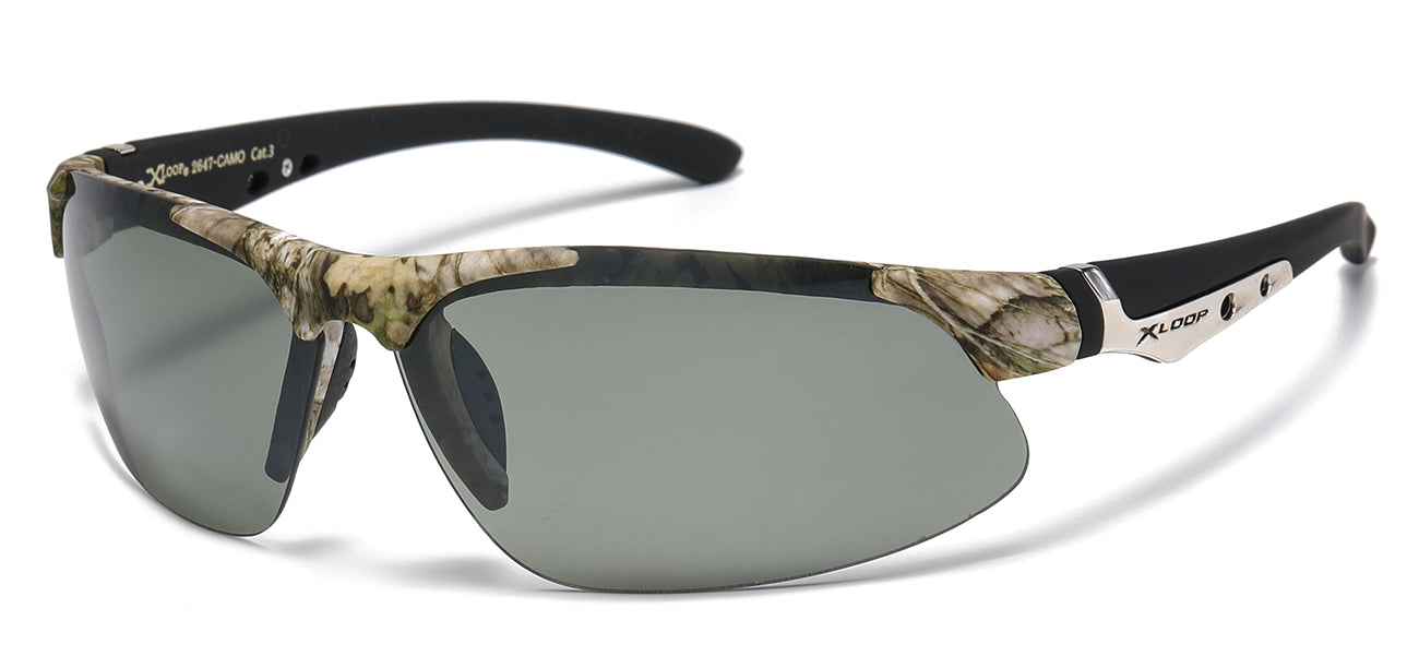 XLoop Camo Print Wrap Sports Glasses - Sold by Dozen