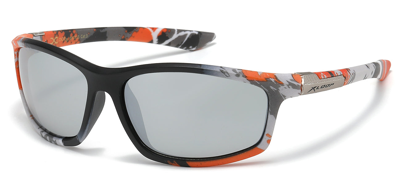 XLoop Camo Print Sports Wrap Sunglasses - Dozen