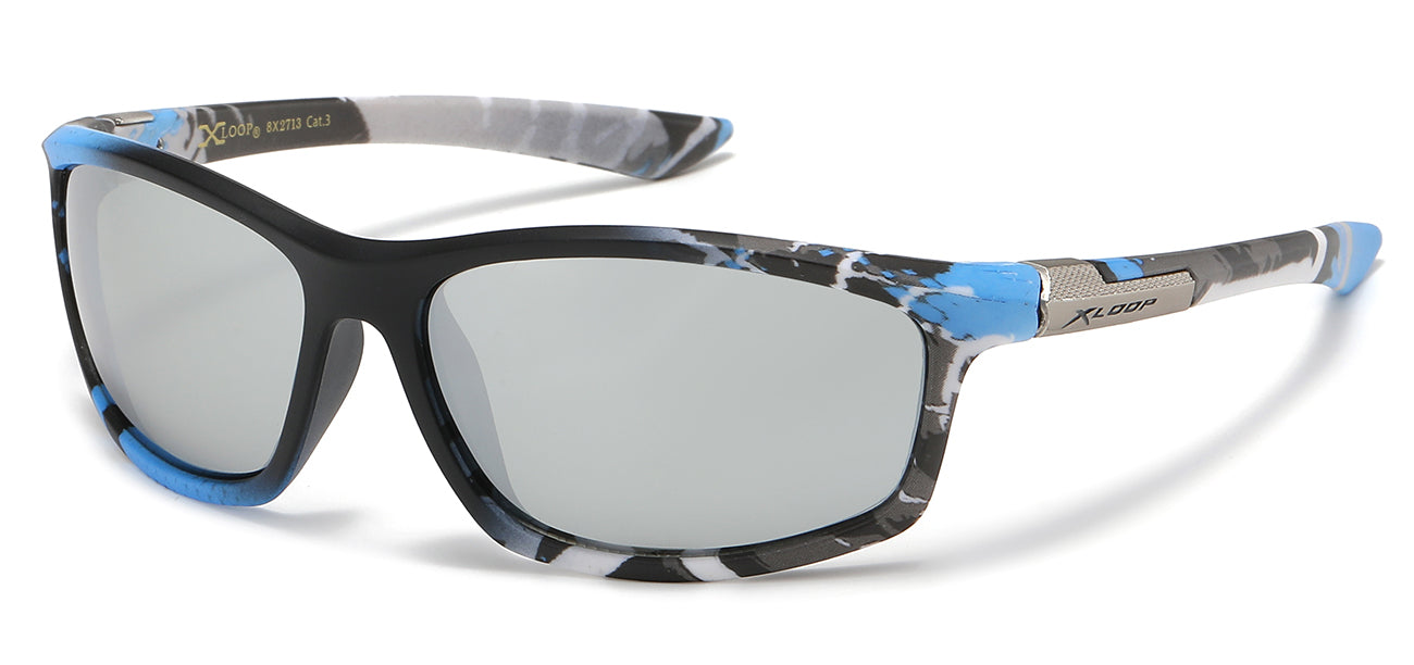 XLoop Camo Print Sports Wrap Sunglasses - Dozen