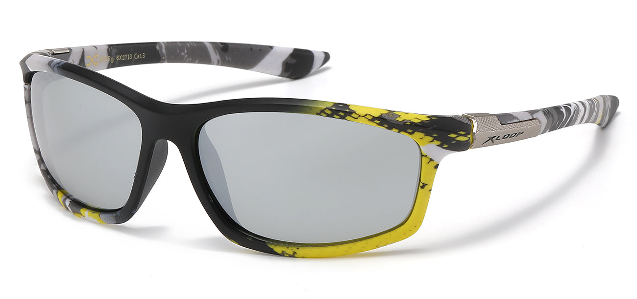 XLoop Camo Print Sports Wrap Sunglasses - Dozen