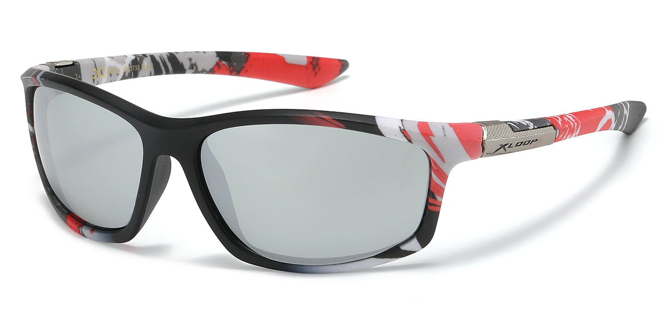 XLoop Camo Print Sports Wrap Sunglasses - Dozen