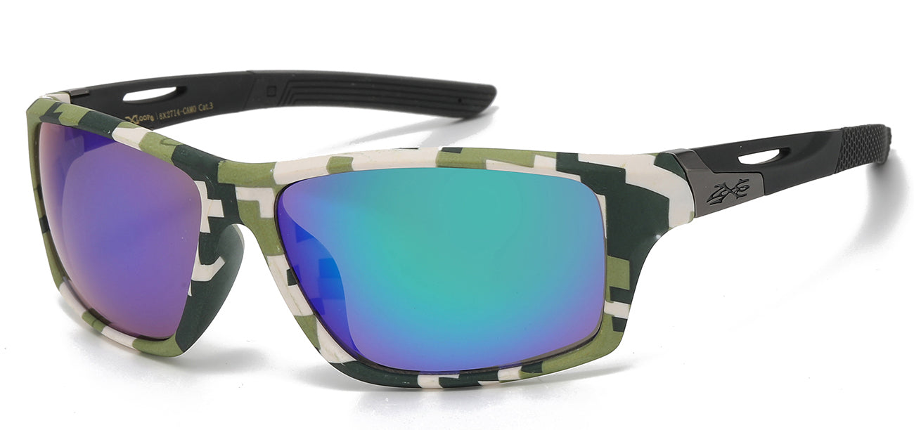 XLoop Camo Print Sports Wrap Sunglasses - Dozen