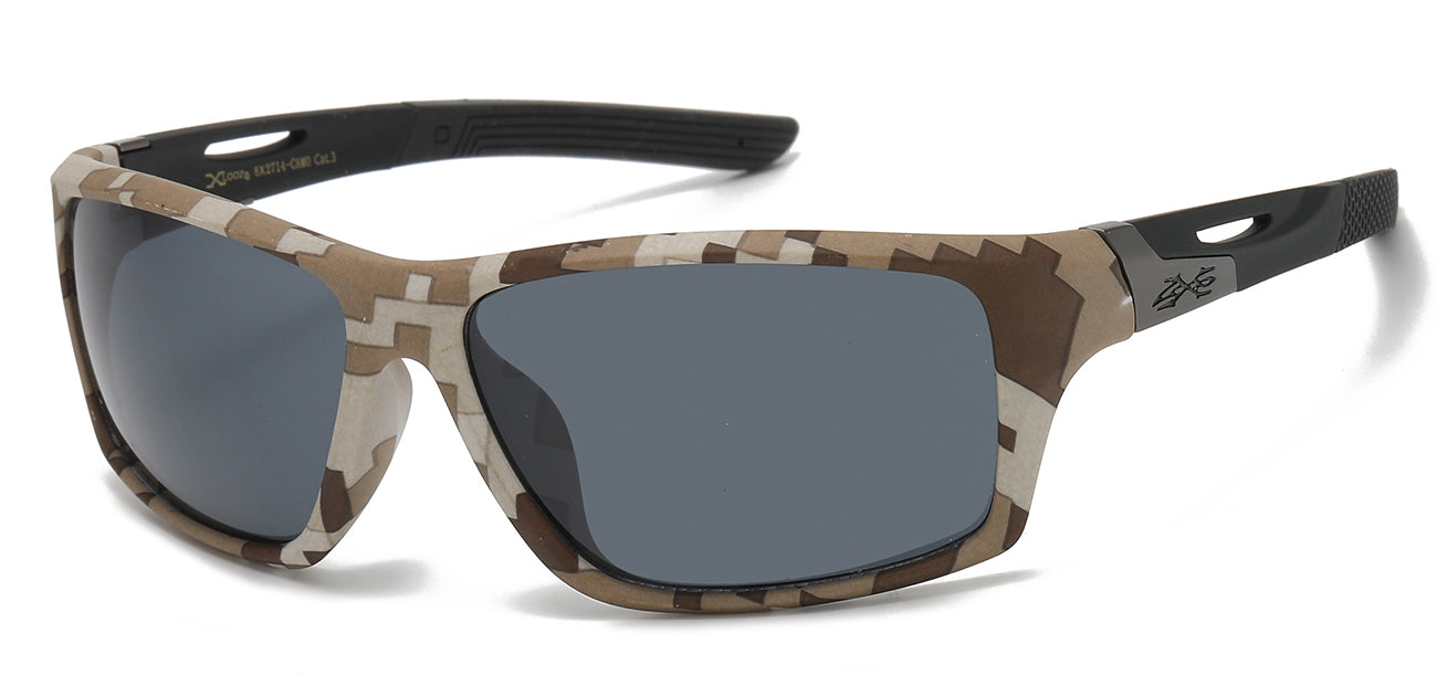 XLoop Camo Print Sports Wrap Sunglasses - Dozen