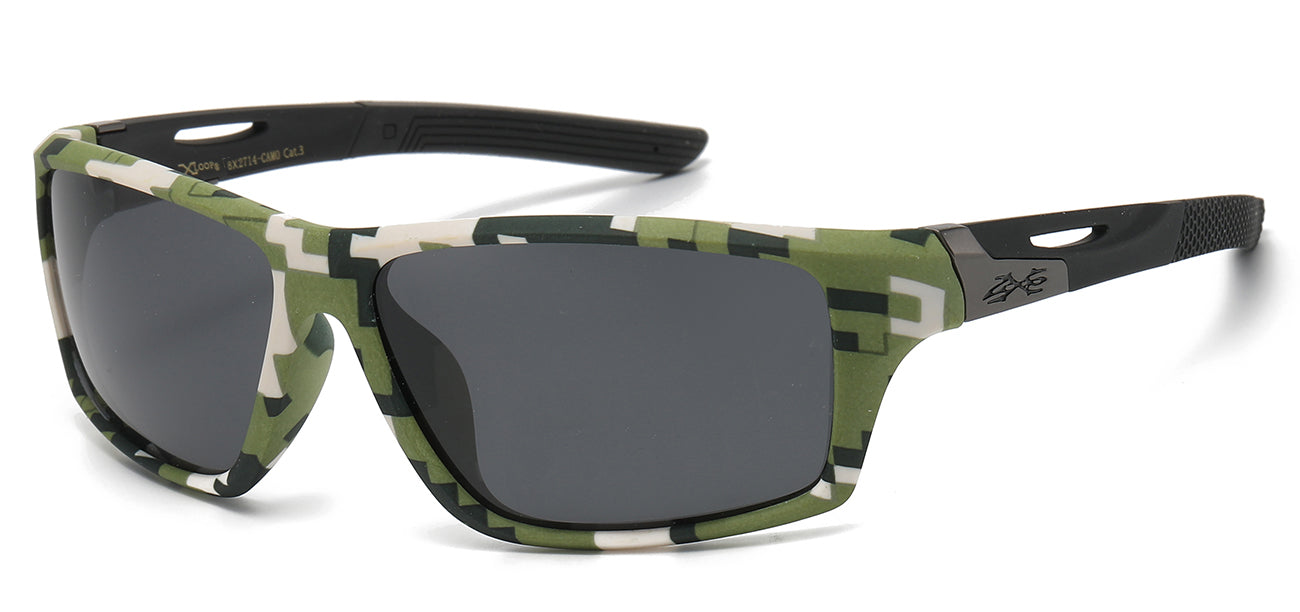 XLoop Camo Print Sports Wrap Sunglasses - Dozen