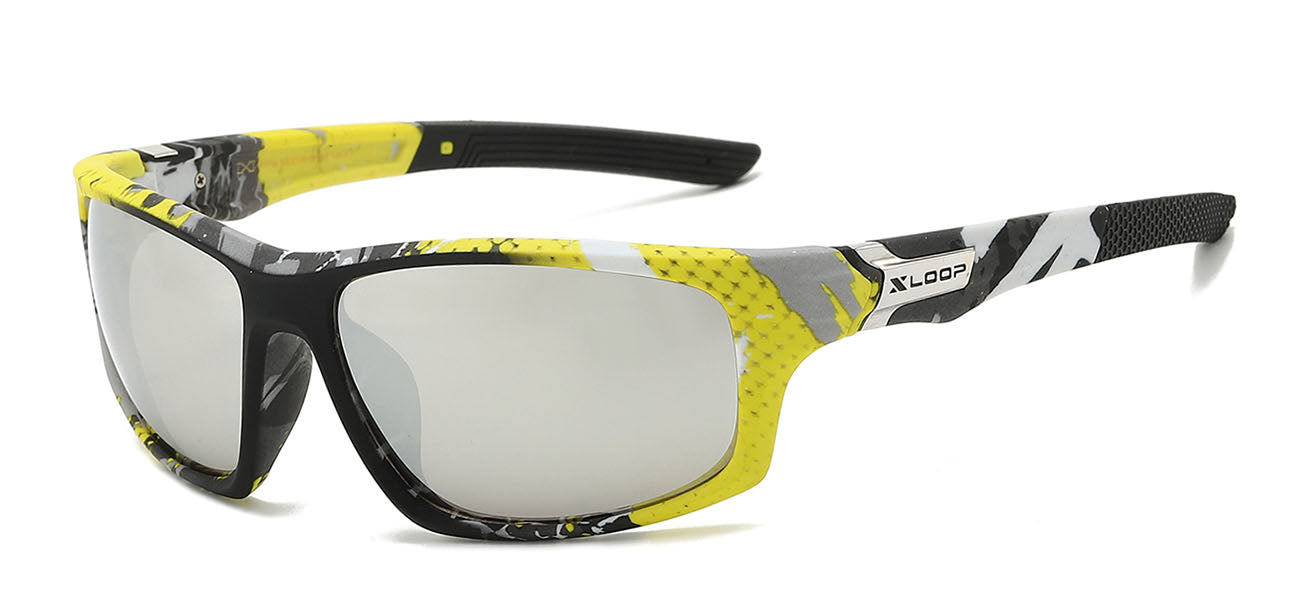 XLoop Camo Sports Sunglasses - Silver Mirror