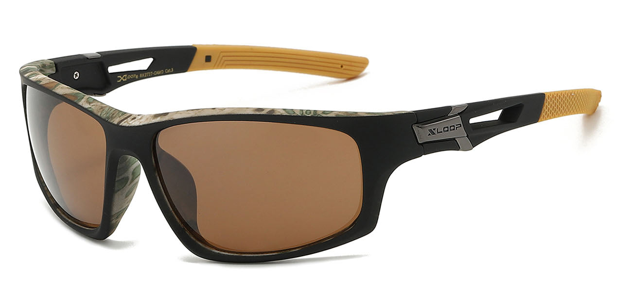 Xloop Wrap Brown Sunglasses for Men