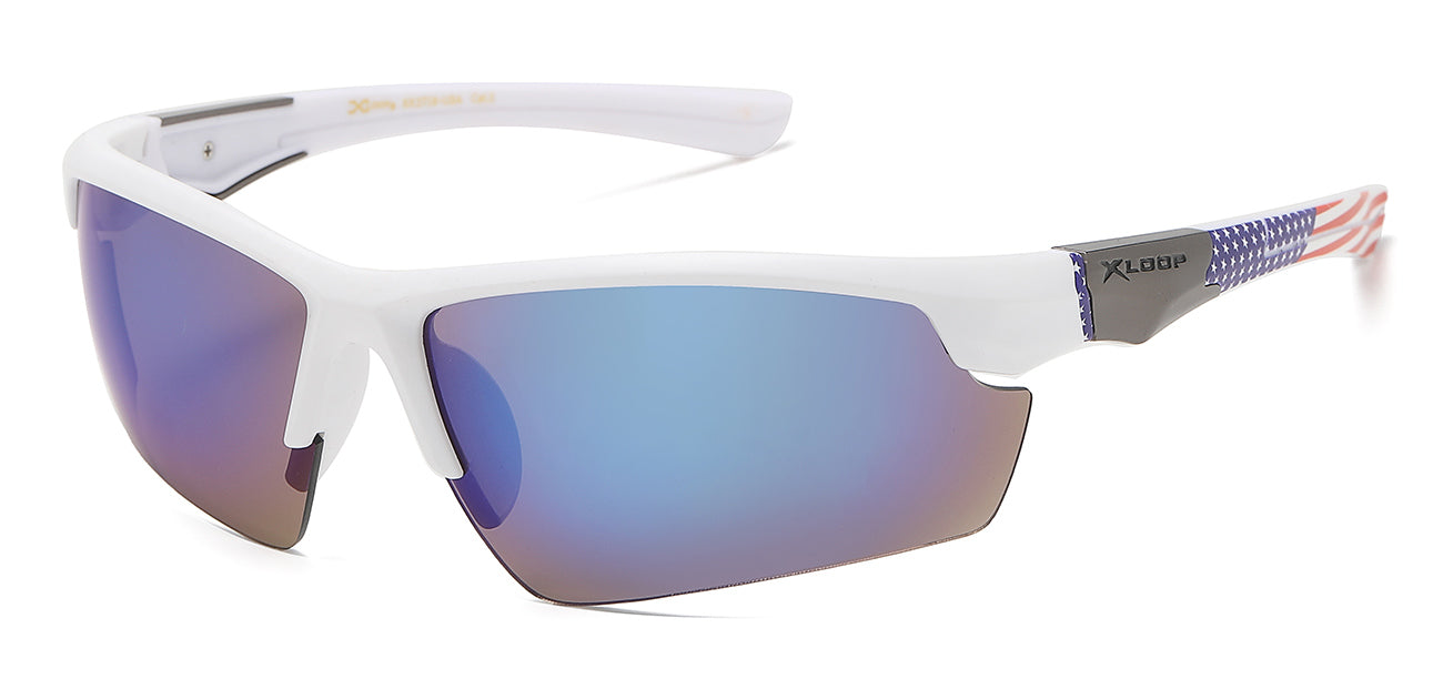 XLoop Sports Wrap Sunglasses - US Flag Temple