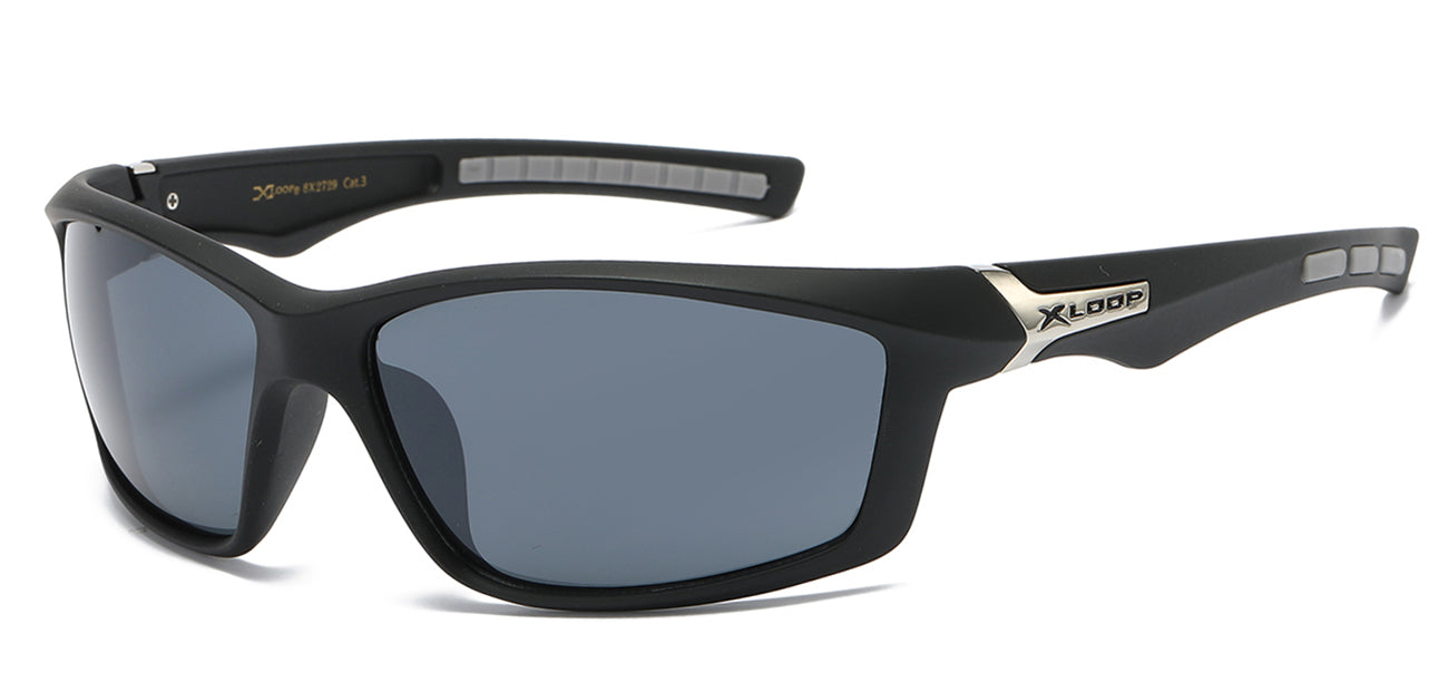 Retro Sports Sunglasses - Black/Color Accent