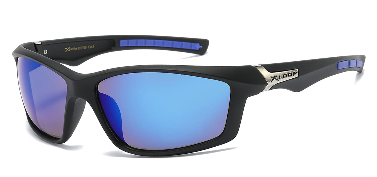 Retro Sports Sunglasses - Black/Color Accent