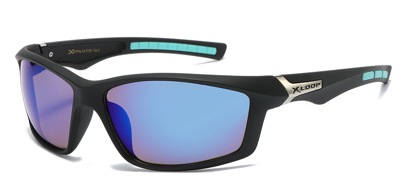 Retro Sports Sunglasses - Black/Color Accent