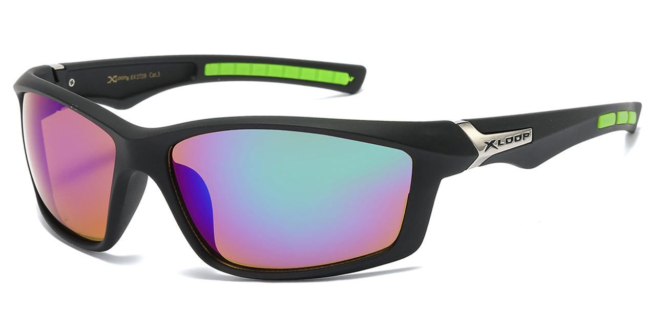 Retro Sports Sunglasses - Black/Color Accent