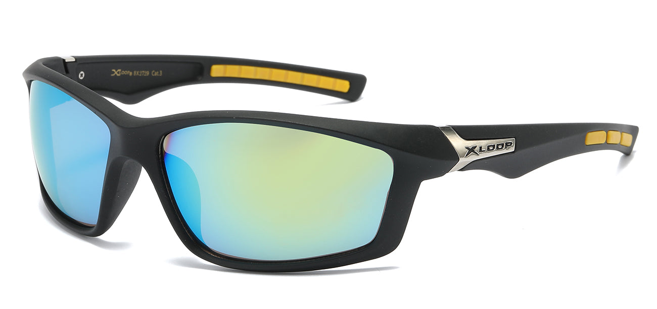 Retro Sports Sunglasses - Black/Color Accent