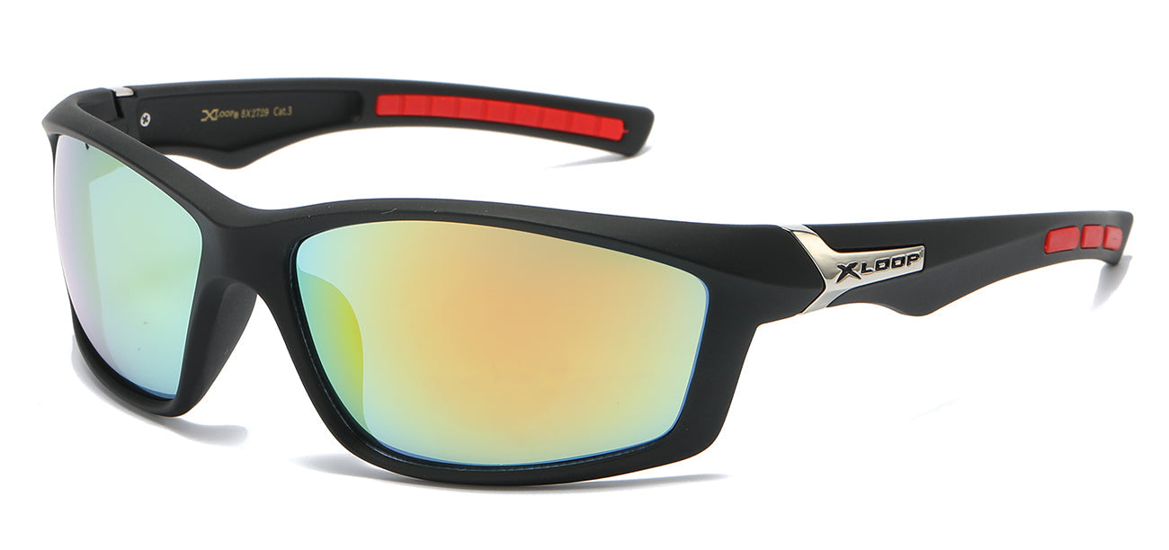 Retro Sports Sunglasses - Black/Color Accent