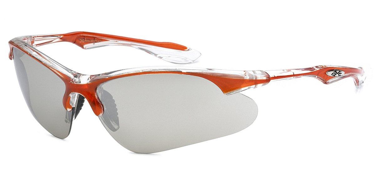 XLOOP CRYSTAL TWO TONE SPORTS WRAP SUNGLASSES