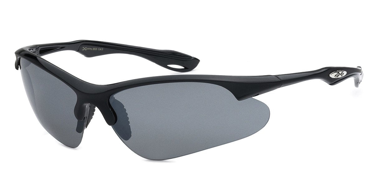 XLOOP CRYSTAL TWO TONE SPORTS WRAP SUNGLASSES