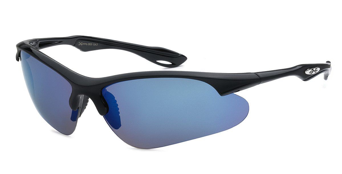 XLOOP CRYSTAL TWO TONE SPORTS WRAP SUNGLASSES