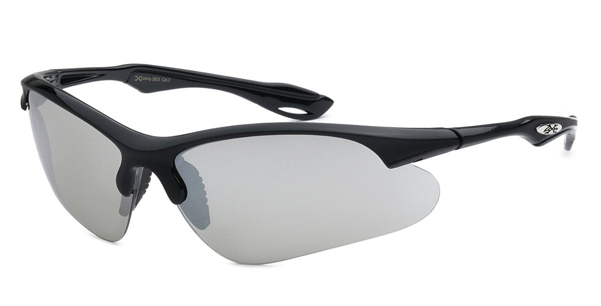 XLOOP CRYSTAL TWO TONE SPORTS WRAP SUNGLASSES