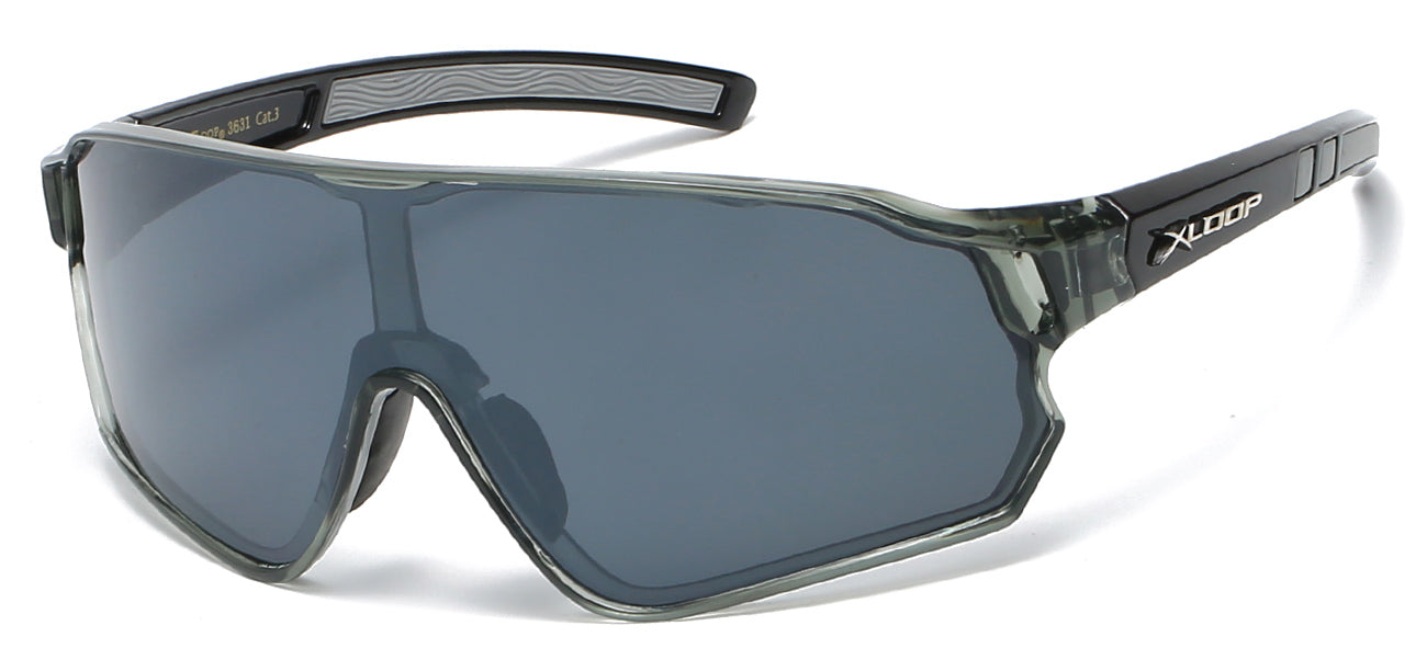 Xloop Athletic Wrap Sunglasses - Blue Tinted Shield Lens